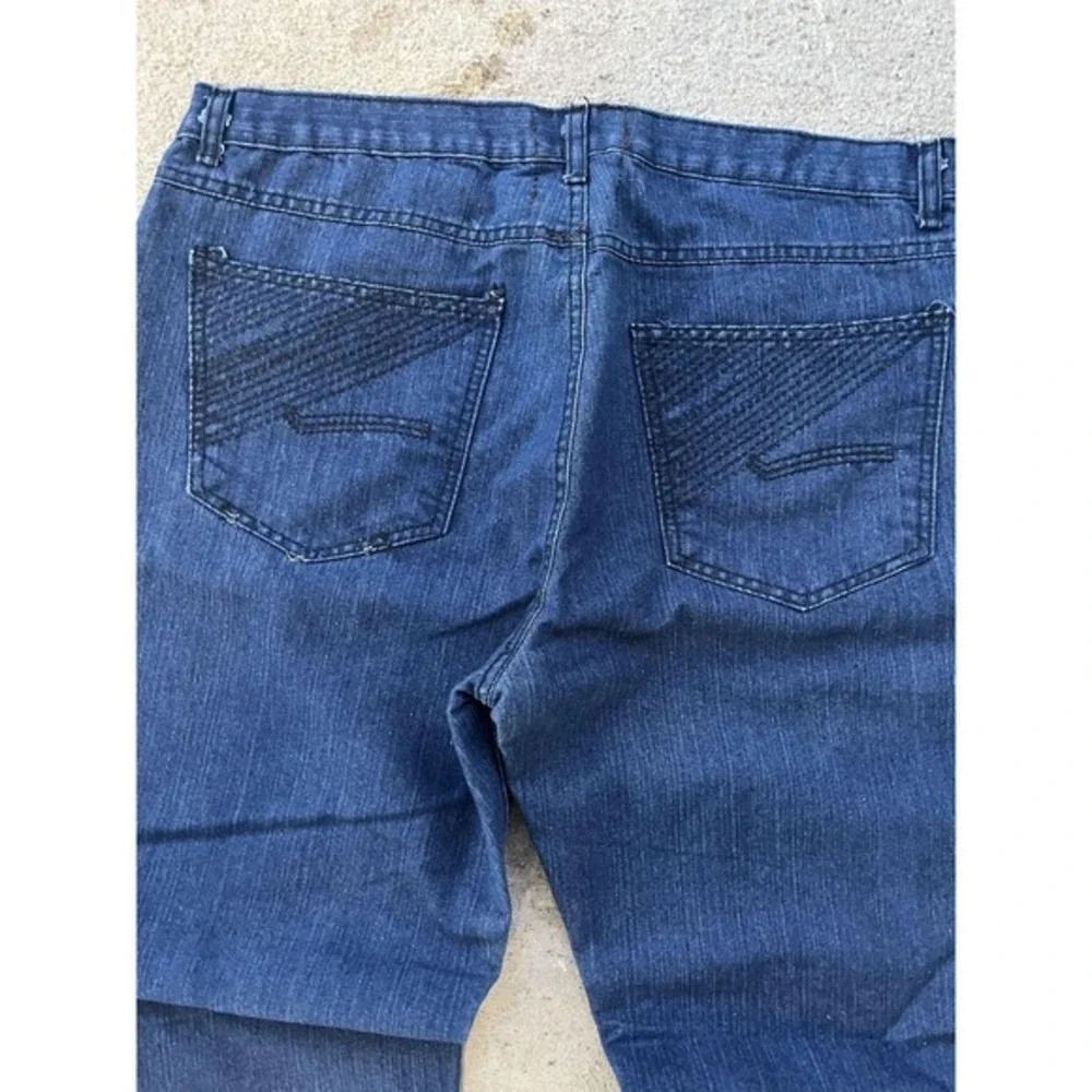Chams Jeans Mens 40 Blue Denim Straight Leg 5 Pocket Zip Fly Dark Wash South JNC